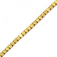 Hematite beads 2mm cube Gold